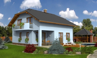 House with habitable attic space and a covered terrace.